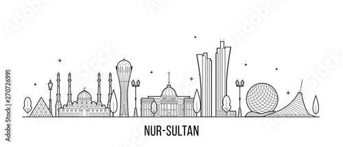 Nur-Sultan Astana skyline Kazakhstan city a vector