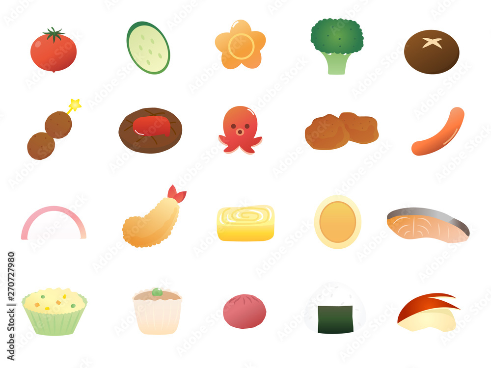 お弁当 おかずセット2 Stock ベクター Adobe Stock