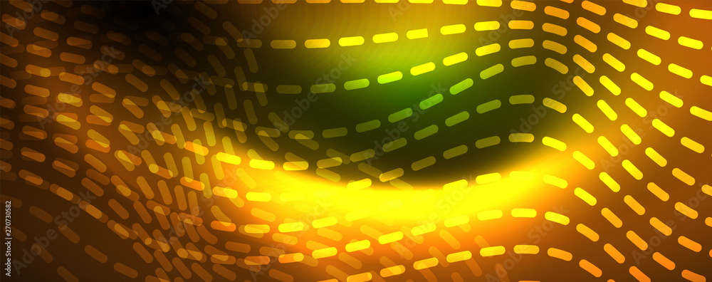 Fototapeta premium Shiny neon vector wave line abstract background, motion concept