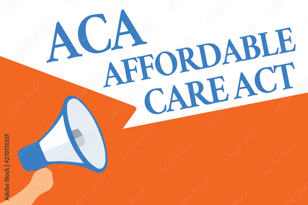 Writing note showing Aca Affordable Care Act. Business photo showcasing providing cheap treatment to patient several places Megaphone loudspeaker speech bubbles important message speaking loud