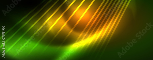 Vector neon light lines concept, abstract background