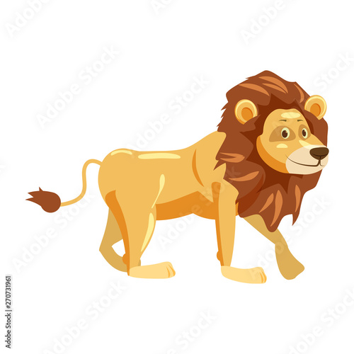 Cute lion  animal  trend cartoon style vector illustration