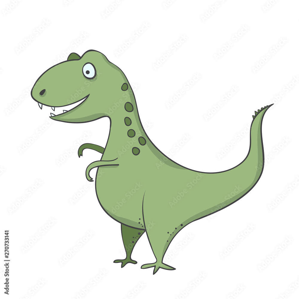 Fototapeta premium Cute dinosaur in comic cartoon style