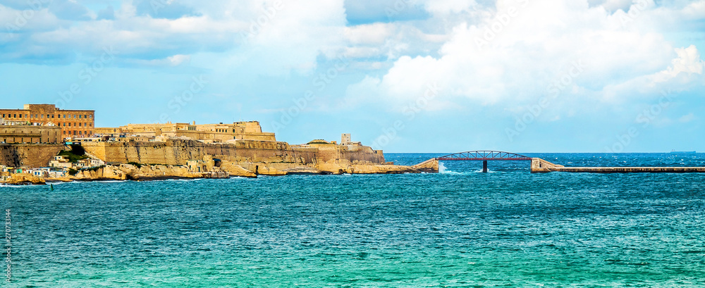 Beautiful old city seaside landscape in Malta