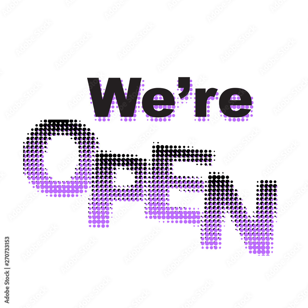 Color comic text we're open Color comic text we're open