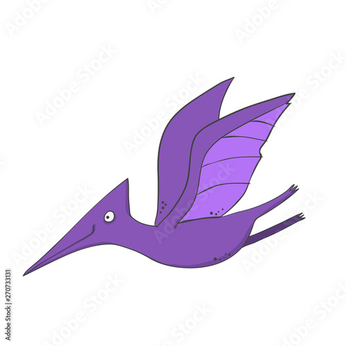 dinosaur pterodactyl in comic cartoon style
