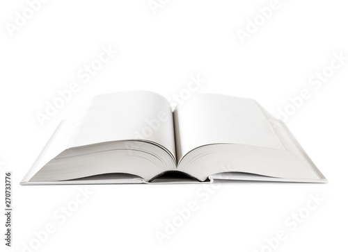 Open blank dictionary, book isolated on white