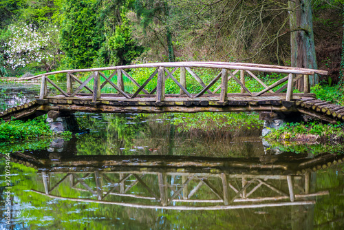 Wood bridge in the park