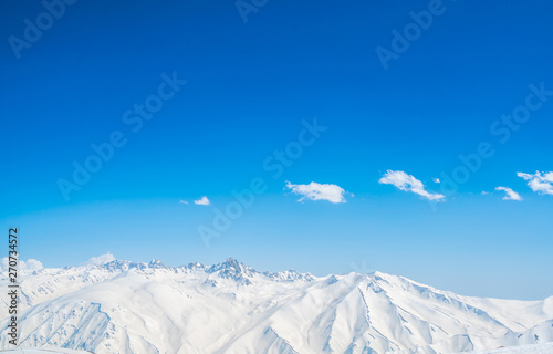 Beautiful  snow covered mountains landscape Kashmir state, India . © jannoon028