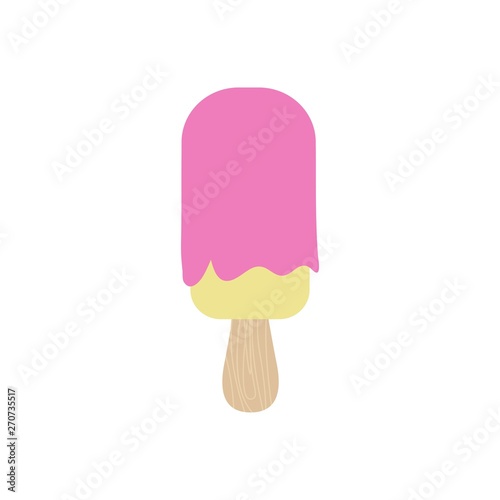 cartoon cute ice cream isolated on white background