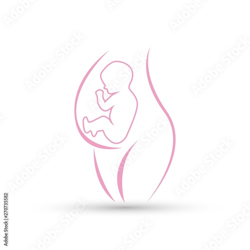 Baby ultrasound, diagnostic sonography or ultrasonography imaging flat icon