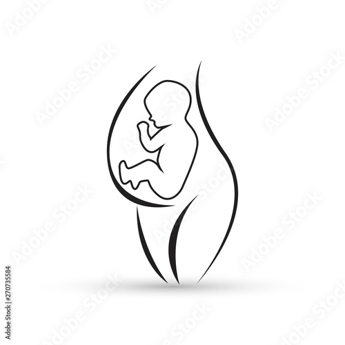 Baby ultrasound, diagnostic sonography or ultrasonography imaging flat icon