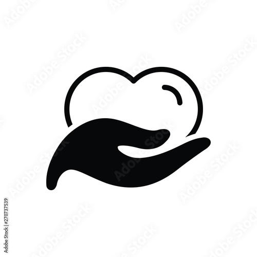 Black solid icon for philanthropy 
