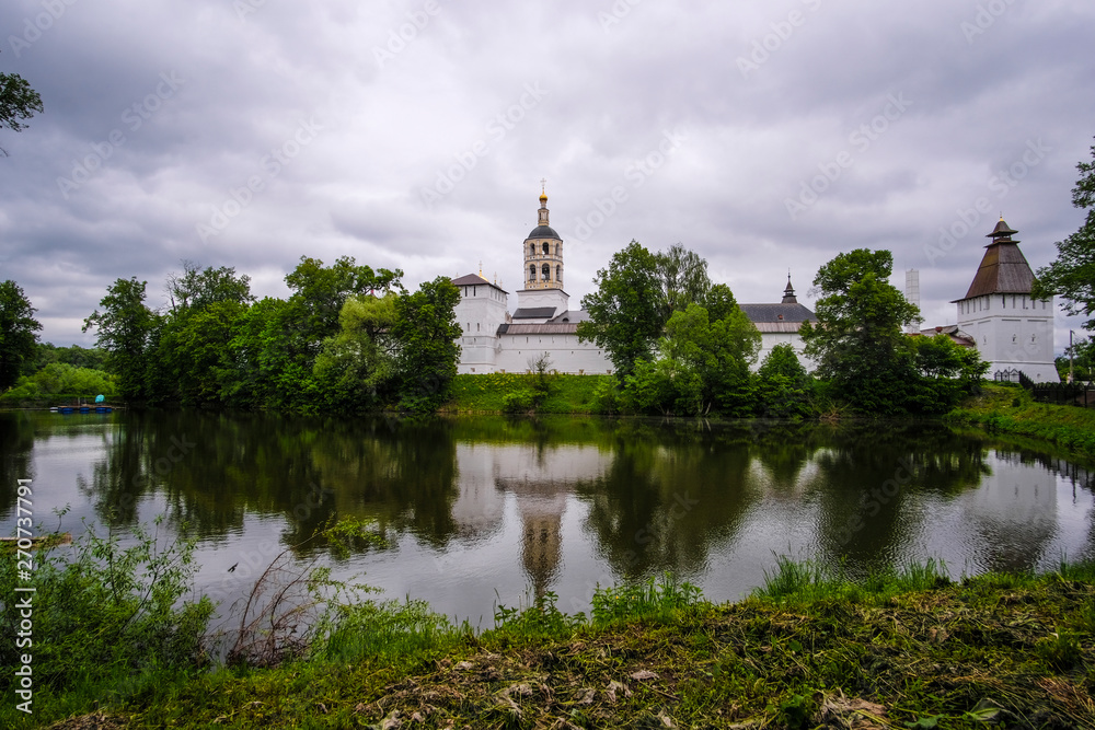 landscape with the image of the Paphnutius monastery in Borovsk, Russia