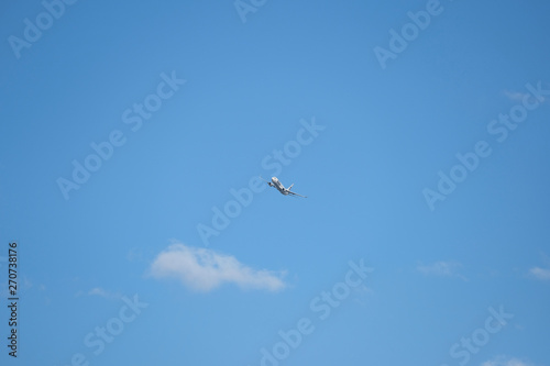 The image of a Passenger plane in the sky