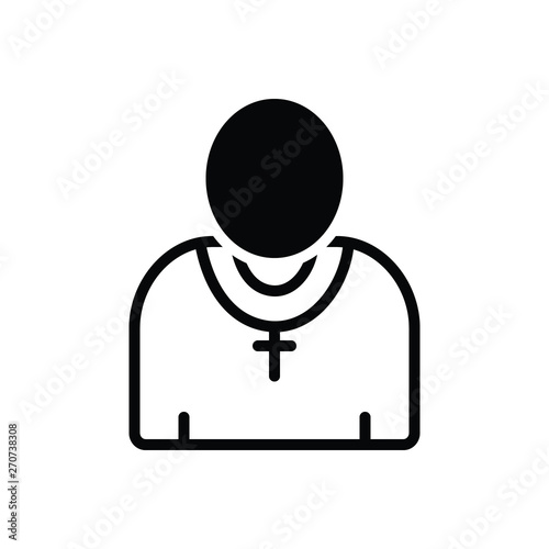 Black solid icon for preacherman 