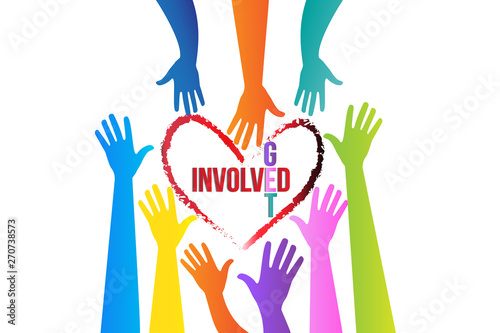 Hands and heart social media logo vector template