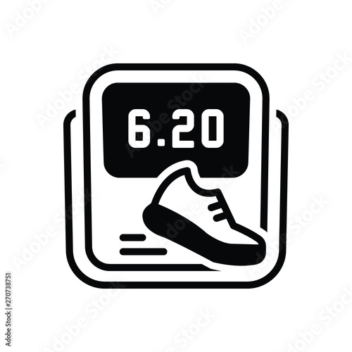 Black solid icon for pedometer 