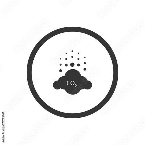 Co2 emissions icon. Carbon dioxide. New trendy graphic design for web, app, logo, ui. Vector illustration.