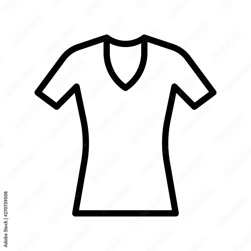 Skin tight shirt vector illustration, line style icon Skin tight shirt vector illustration, line style icon