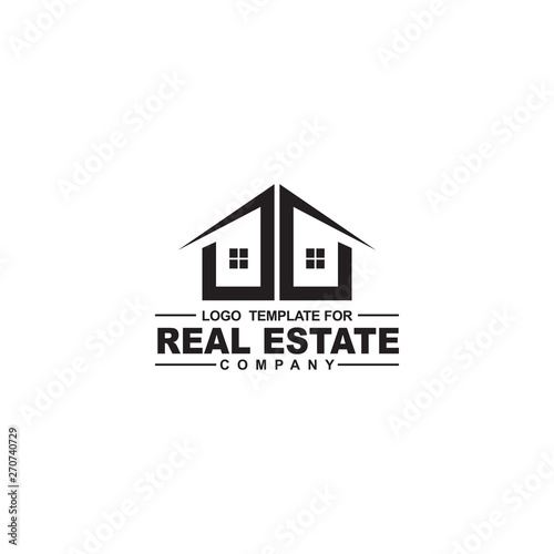 Real estate home logo design vector template