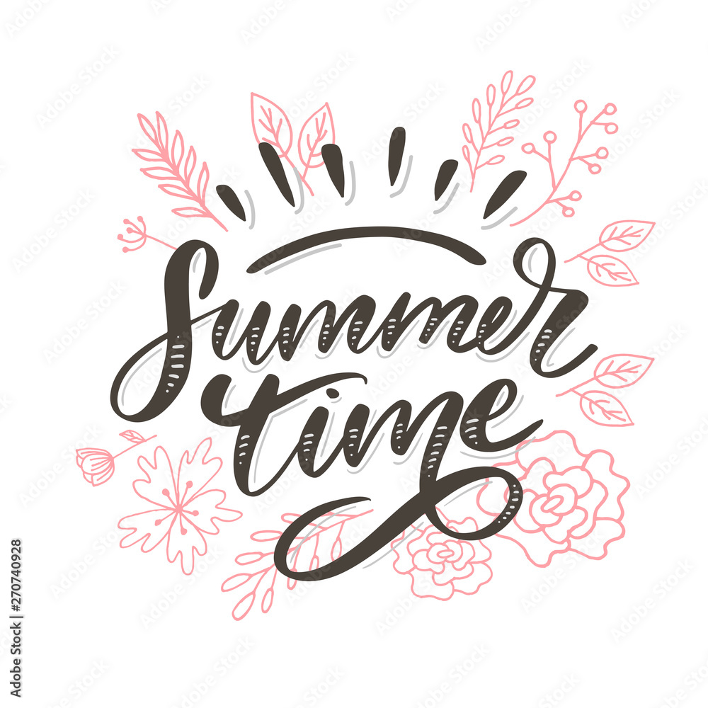 Vector word sale .Letters made of flowers and leaves Summer Time Holiday Flyer Banner Poster Summer sales