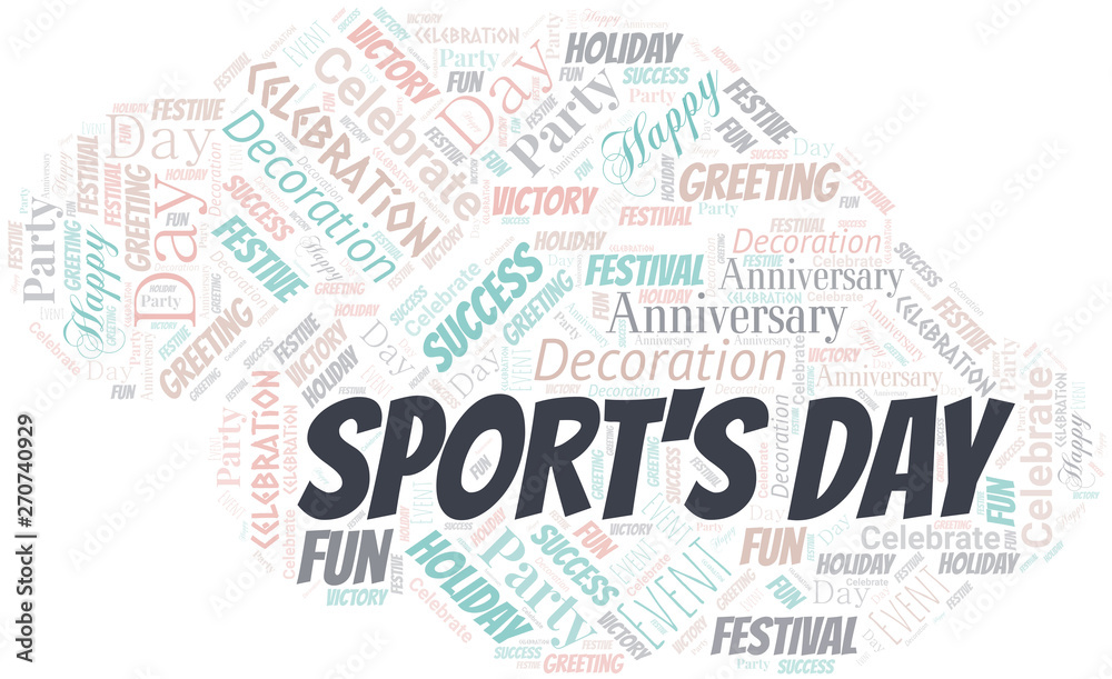 Sport's Day Word Cloud. Wordcloud Made With Text.