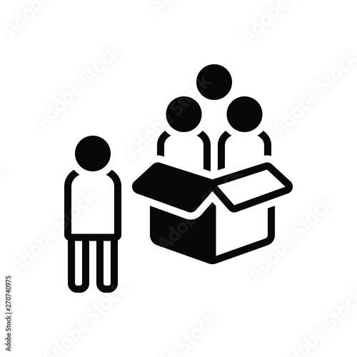 Black solid icon for outsider 