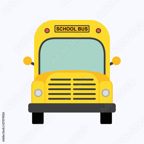 School bus flat design style on white background, vector illustration