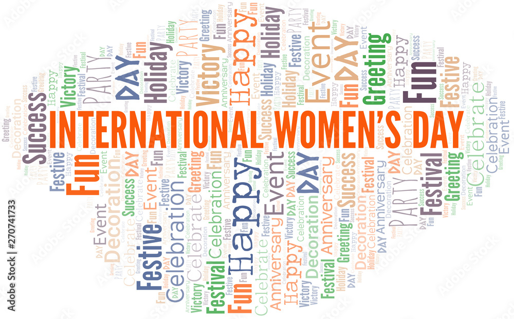 International Women's Day Word Cloud. Wordcloud Made With Text.