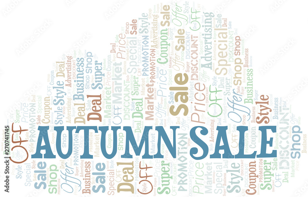 Obraz premium Autumn Sale Word Cloud. Wordcloud Made With Text.
