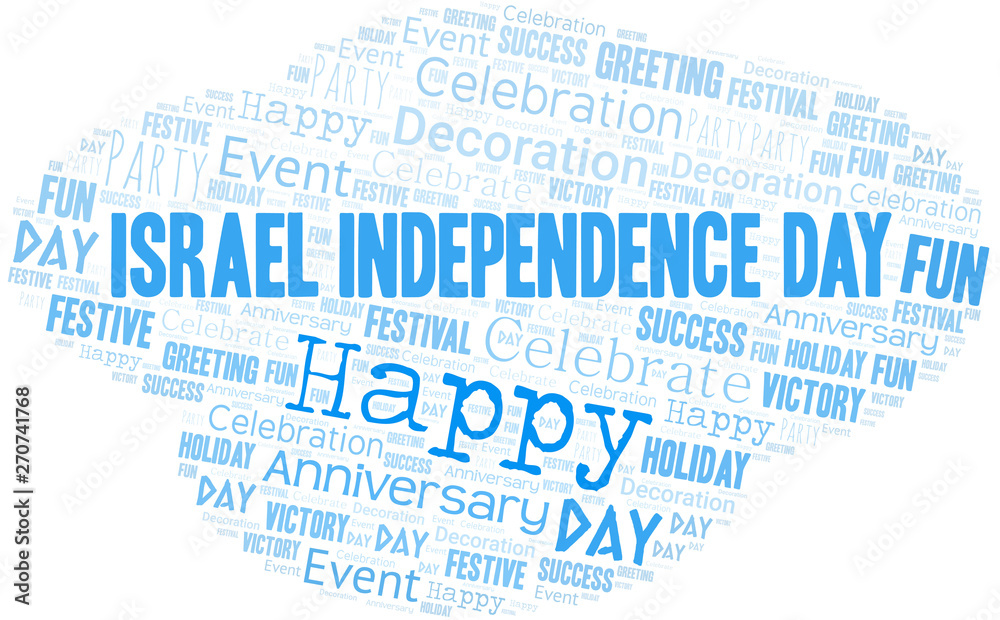 Israel Independence Day Word Cloud. Wordcloud Made With Text. Israel Independence Day Word Cloud. Wordcloud Made With Text.
