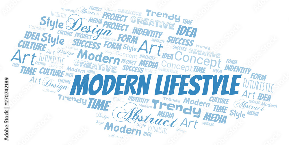 Modern Lifestyle word cloud. Wordcloud made with text only. Modern Lifestyle word cloud. Wordcloud made with text only.