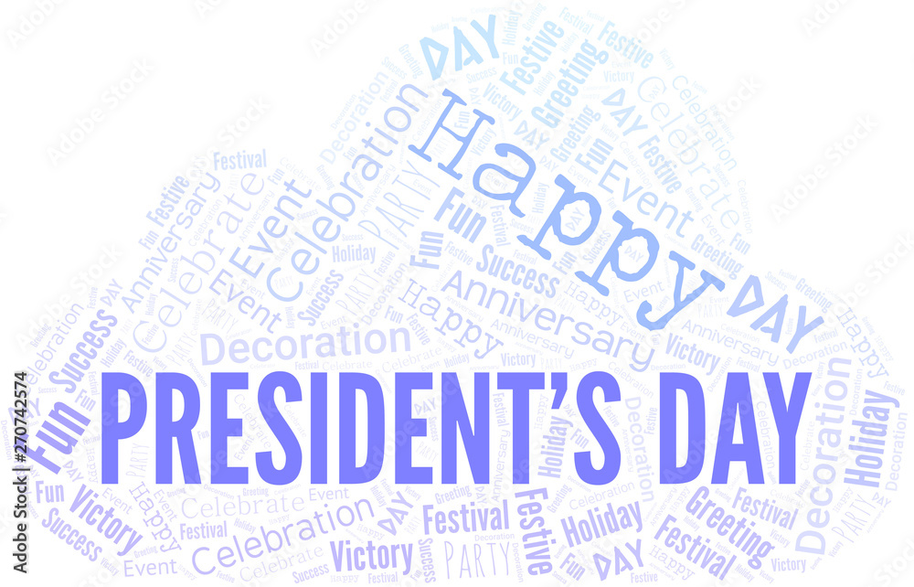 Obraz premium President's Day Word Cloud. Wordcloud Made With Text.