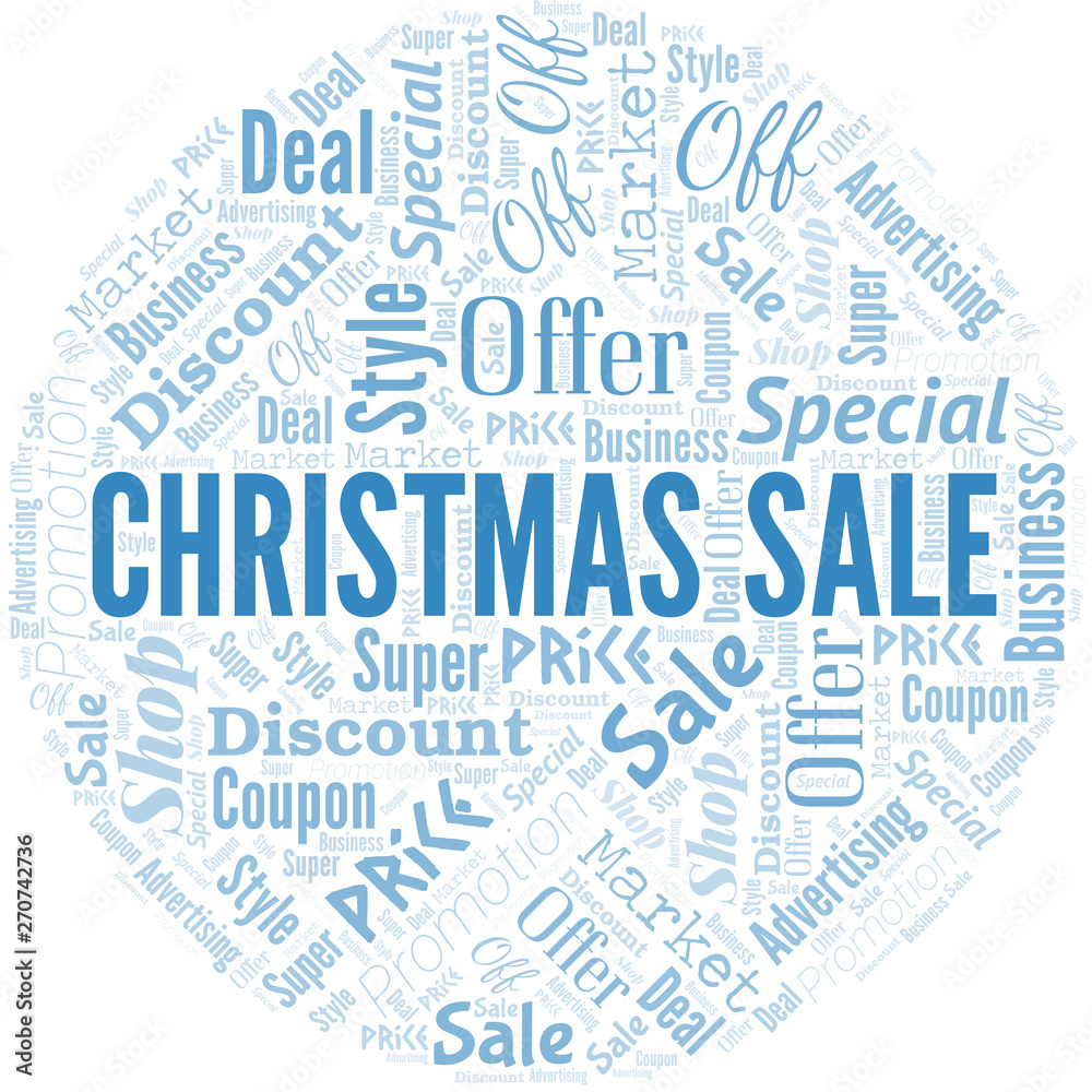 Fototapeta premium Christmas Sale Word Cloud. Wordcloud Made With Text.