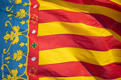 Details of the flag of Valencia in Spain