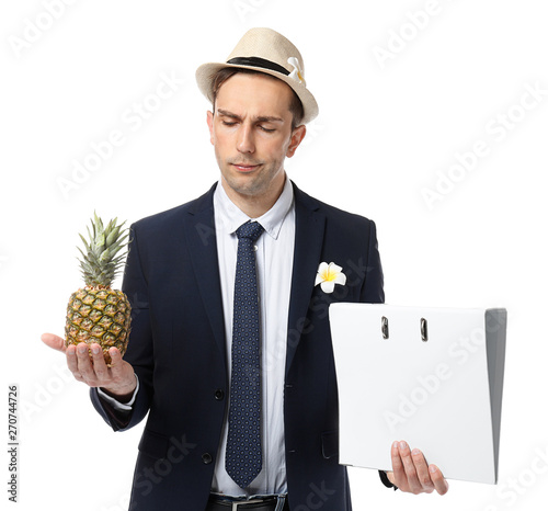 Handsome accountant with do...