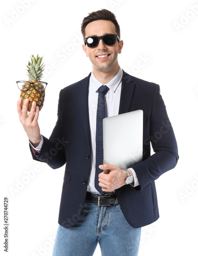 Handsome accountant with la...