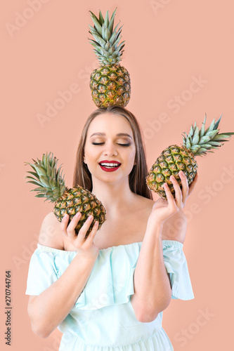 Beautiful young woman with ...