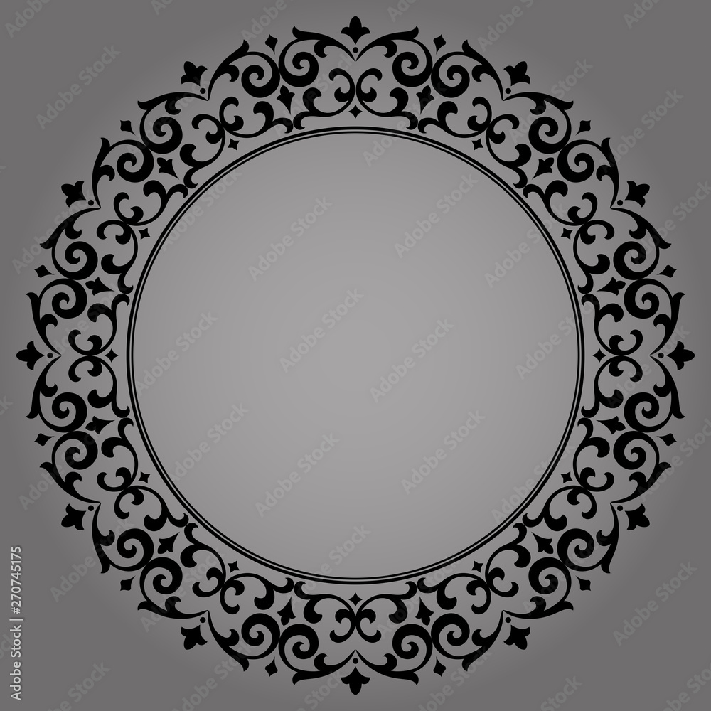 Decorative frame Elegant vector element for design in Eastern style, place for text. Floral black border. Lace illustration for invitations and greeting cards Decorative frame Elegant vector element for design in Eastern style, place for text. Floral black border. Lace illustration for invitations and greeting cards
