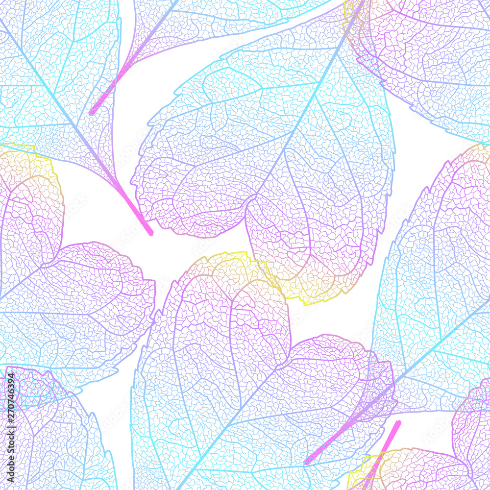 Seamless pattern with  leaves.Heart-shaped leaves.Vector illustration, EPS 10.