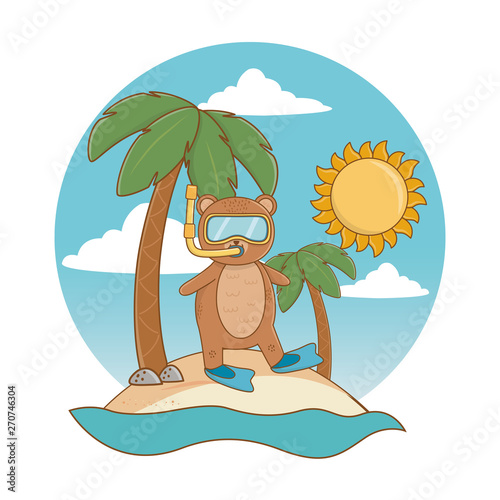 summer vacation relax cartoon vector illustration