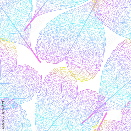 Seamless pattern with leaves.Heart-shaped leaves.Vector illustration, EPS 10.