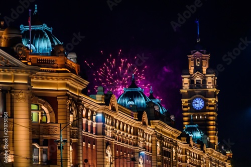 Flinders Street Station Fireworks photo