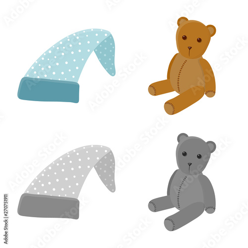 Vector illustration of dreams and night logo. Set of dreams and bedroom vector icon for stock.