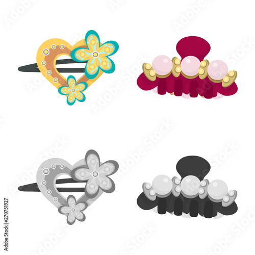 Vector illustration of beauty and fashion logo. Collection of beauty and female stock symbol for web.
