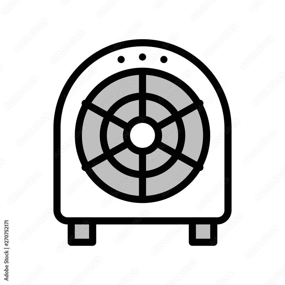 Floor fan vector illustration, filled style icon editable outline Floor fan vector illustration, filled style icon editable outline