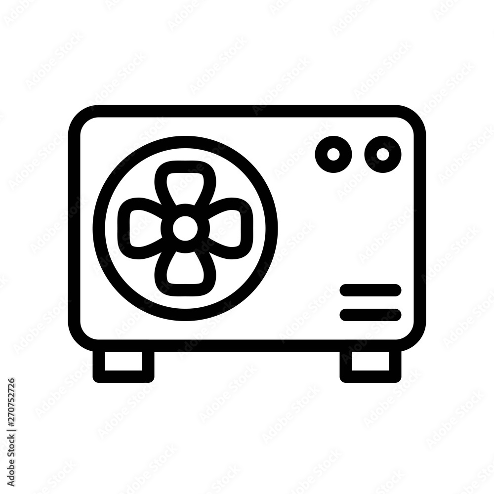 Air conditioner compressor unit vector illustration, Isolated line style icon