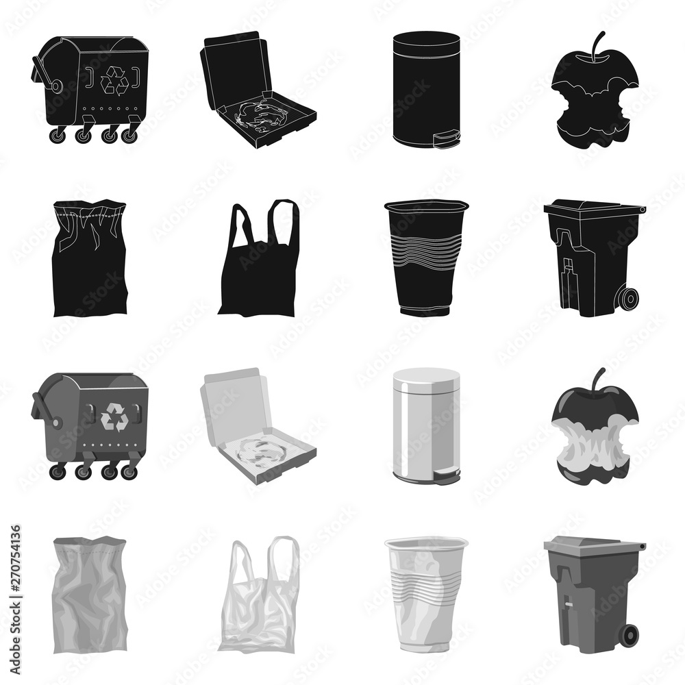 Vector design of dump and sort sign. Collection of dump and junk stock vector illustration. Vector design of dump and sort sign. Collection of dump and junk stock vector illustration.