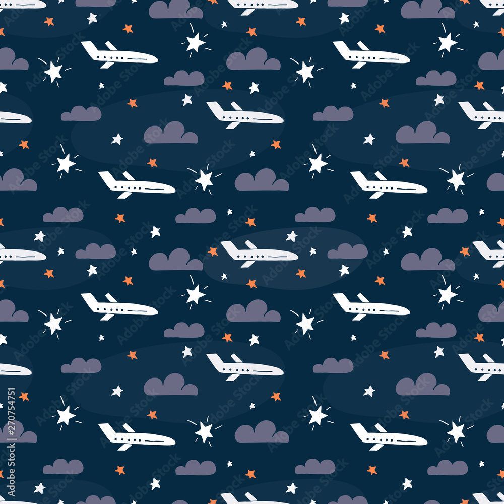 Fototapeta premium Seamless vector floral patterns, spring and summer backdrop